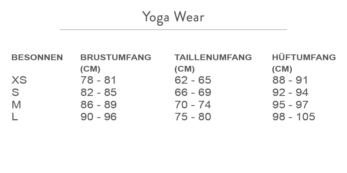 Größentabelle