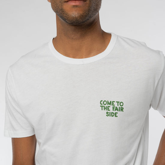 D-Maenner-T-Shirt-Come-to-the-fair-side-Design-White-Vorne