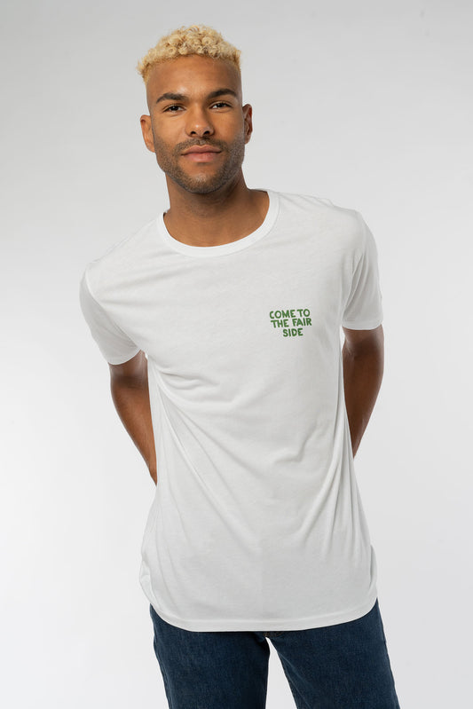 D-Maenner-T-Shirt-Come-to-the-fair-side-Design-White-Vorne2