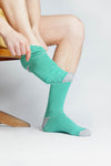 M-1307-Fair-Trade-Socken-Maenner-Lang-Gruen-Natur-Grau-Detail-3