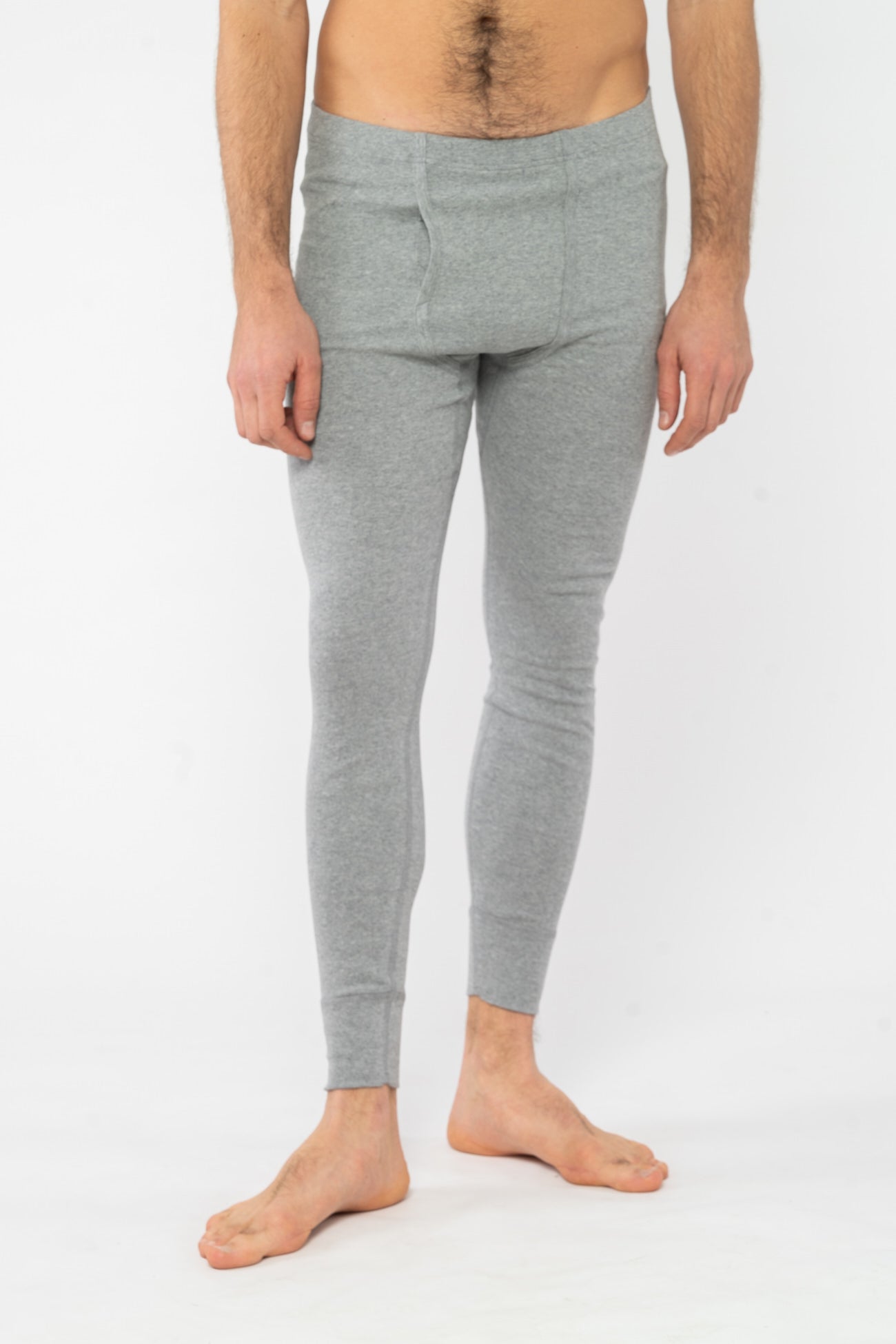 M-4365-JONATHAN-Lange-Unterhose-aus-Bio-Baumwolle-Oekomode-Herren-RASPOTEN-Grey-Melange-Vorne