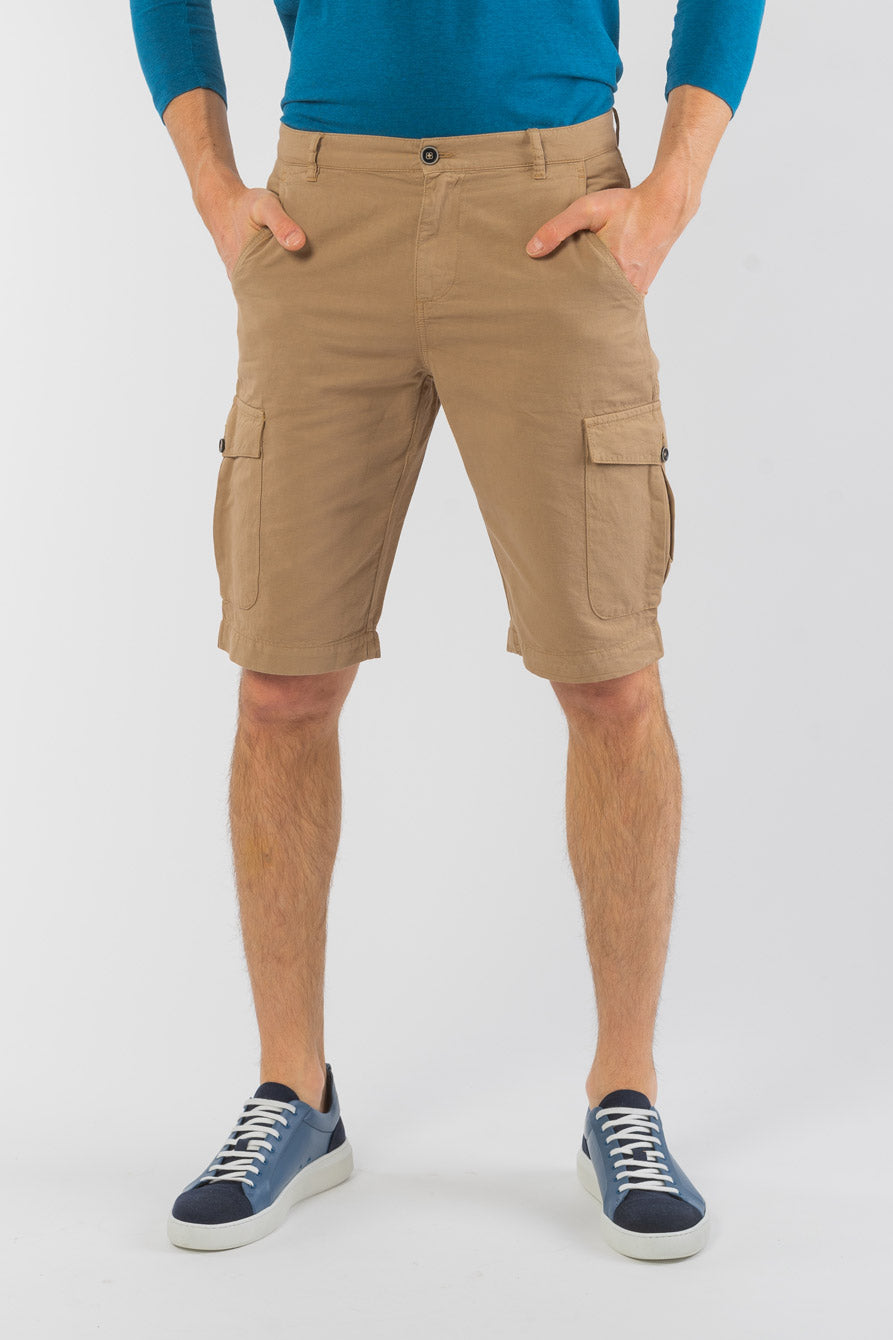 M-63522-Bermudas-mit-Cargo-Taschen-aus-Leinen-Bio-Baumwolle-Bio-Mode-Herren-JAME-Cashew-Nut-Vorne1