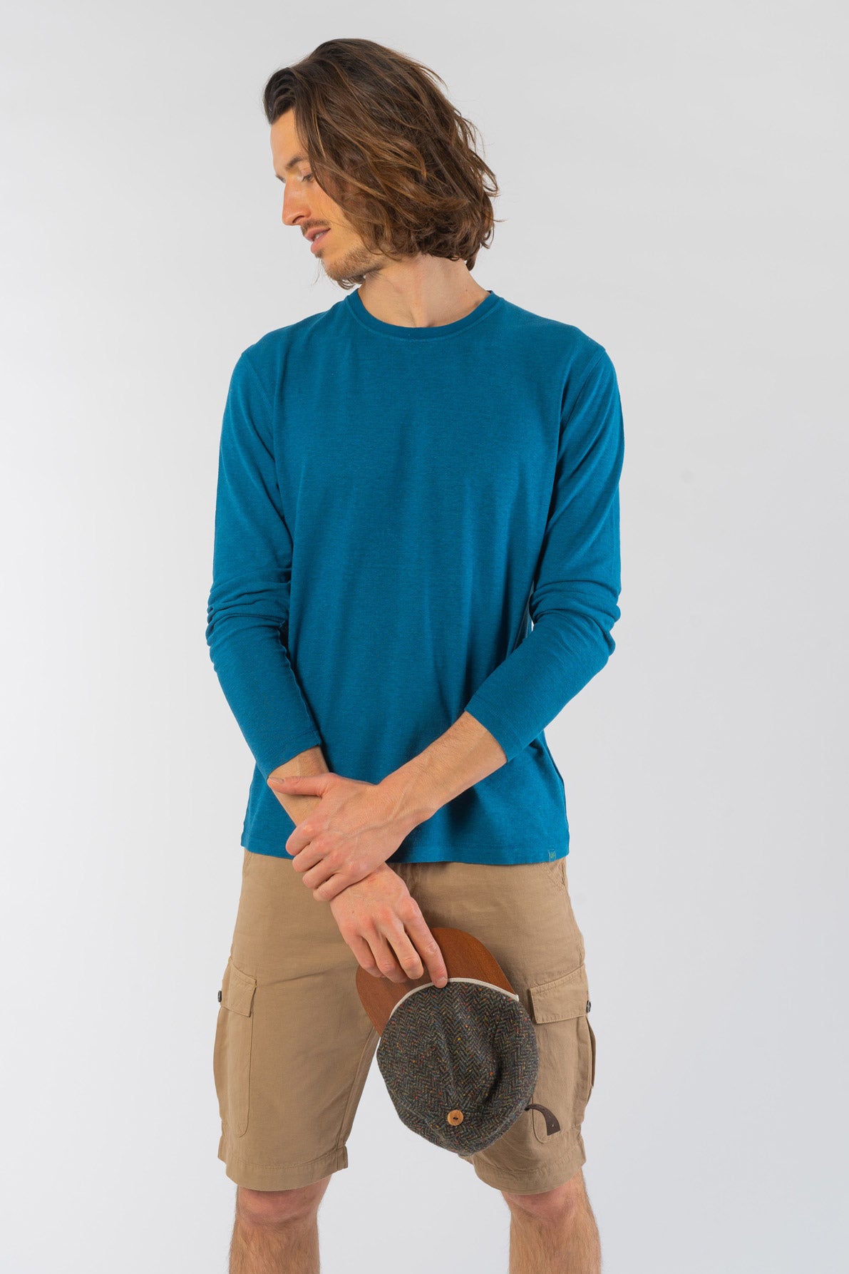 M-DH225OEB-Leichtes-Basic-Longsleeve-aus-Hanf-Bio-Baumwolle-Faire-Mode-Online-Herren-FAXON-Sea-Vorne4