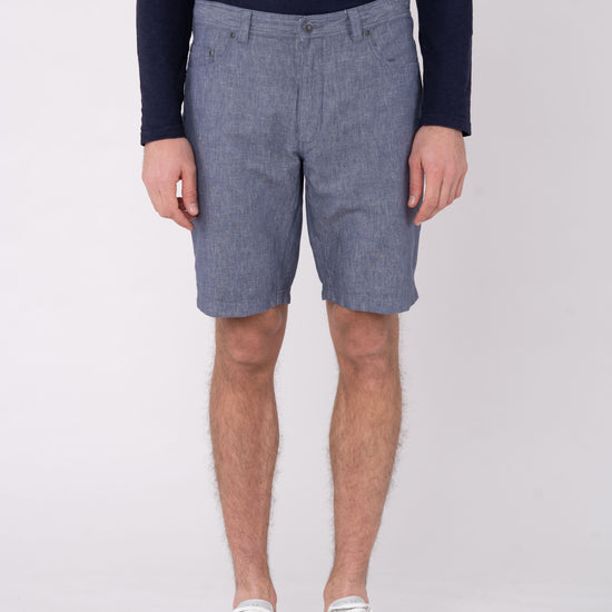 M-DH585OEB-Moderne-Shorts-aus-Hanf-Bio-Baumwolle-Bio-Baumwoll-Kleidung-EKAPANO-Indigo-Vorne1
