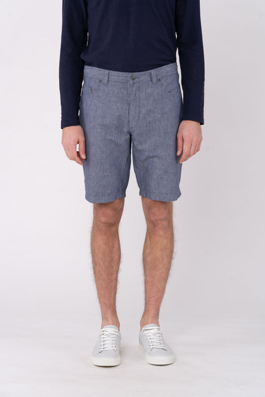 M-DH585OEB-Moderne-Shorts-aus-Hanf-Bio-Baumwolle-Bio-Baumwoll-Kleidung-EKAPANO-Indigo-Vorne1