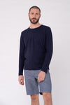 M-DH585OEB-Moderne-Shorts-aus-Hanf-Bio-Baumwolle-Bio-Baumwoll-Kleidung-EKAPANO-Indigo-Vorne4