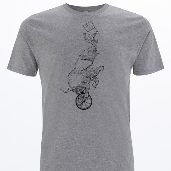 M-EP01-Maenner-Bio-T-Shirt-Melange-Grey-Durchschuss-Elephant-Circus
