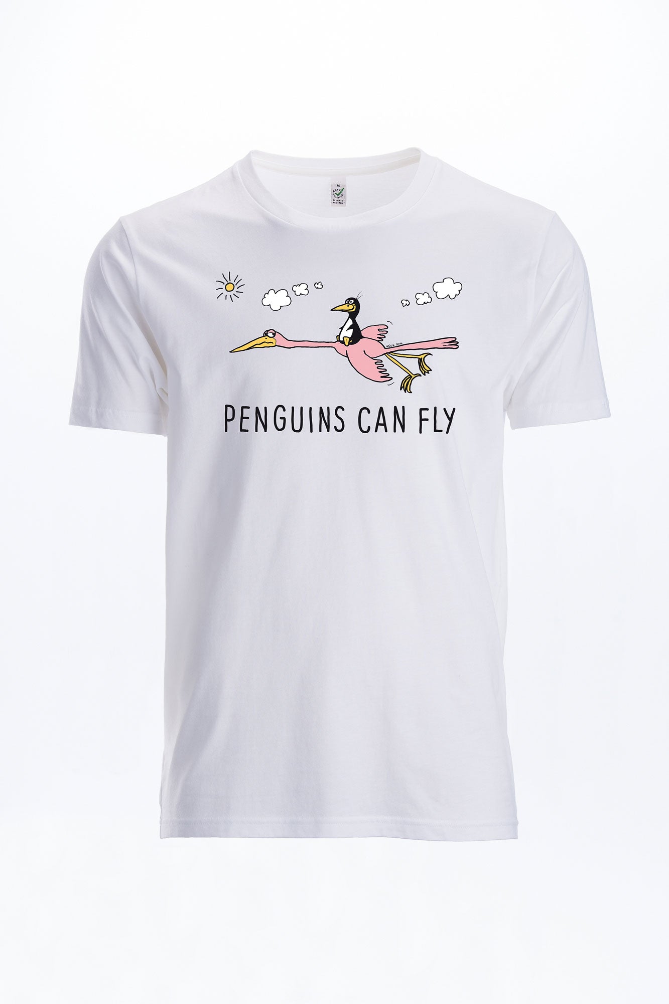 M-EP01-Maenner-Bio-T-Shirt-White-Flying-Penguins