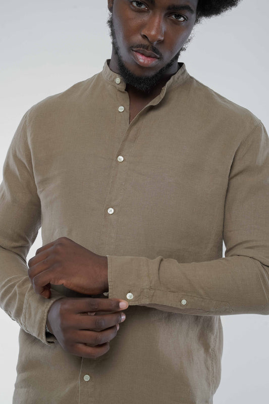 M-GB1293-WES-Hemd-aus-Bio-Baumwolle-Mode-Online-Shop-Herren-KETAKOPA-Muddy-Brown-Detail