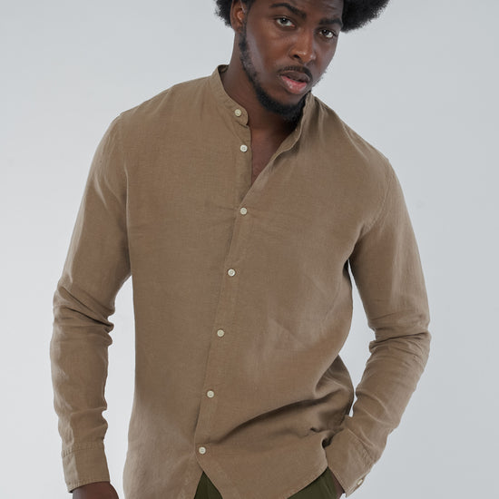 M-GB1293-WES-Hemd-aus-Bio-Baumwolle-Mode-Online-Shop-Herren-KETAKOPA-Muddy-Brown-Vorne