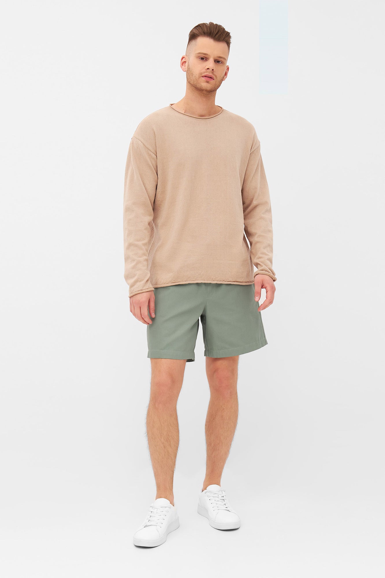 M-GB1587-DENIS-Pullover-aus-Leinen-Bio-Baumwolle-Faire-Kleidung-Online-REMORR-Light-Brown-Vorne1