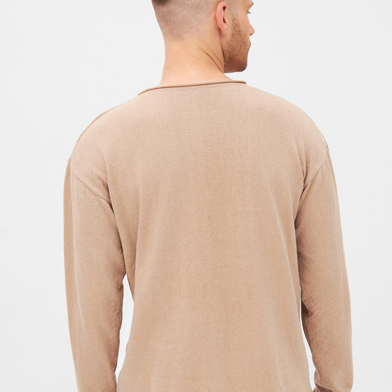 M-GB1587-DENIS-Pullover-aus-Leinen-Bio-Baumwolle-Faire-Kleidung-Online-REMORR-Light-Brown-Vorne2