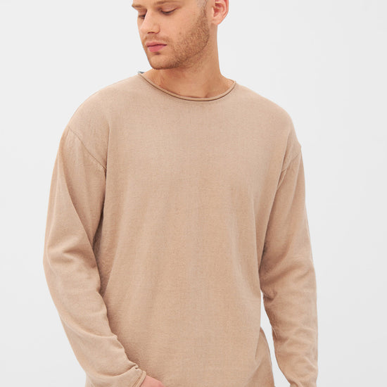 M-GB1587-DENIS-Pullover-aus-Leinen-Bio-Baumwolle-Faire-Kleidung-Online-REMORR-Light-Brown-Vorne5