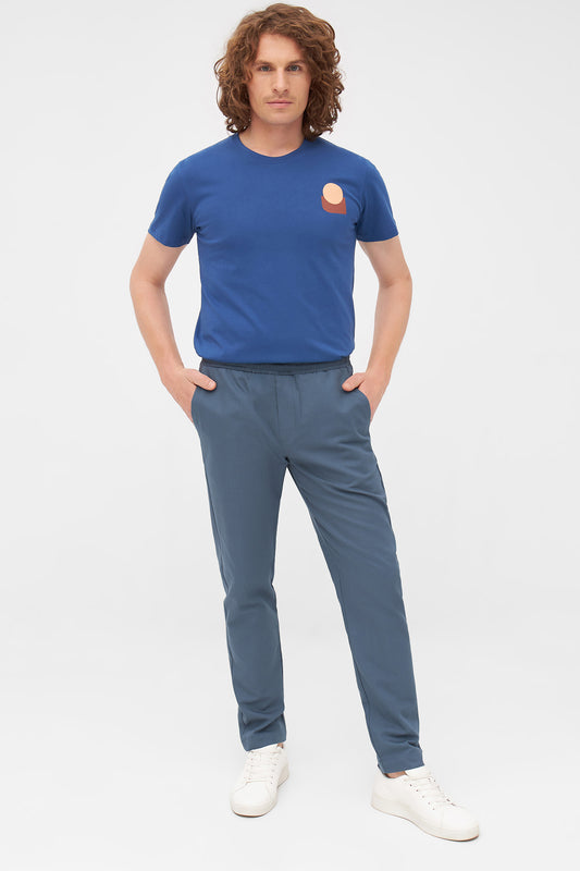 ERIC Hose für Herren aus Bio Baumwolle in Stone Blue, Vorderansicht