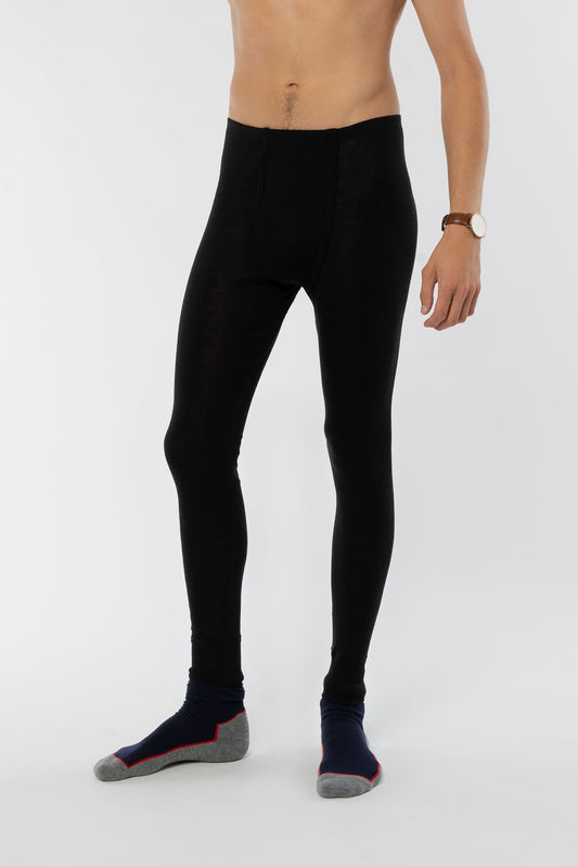 Unterhose für Herren aus Wolle in Black, Vorderansicht