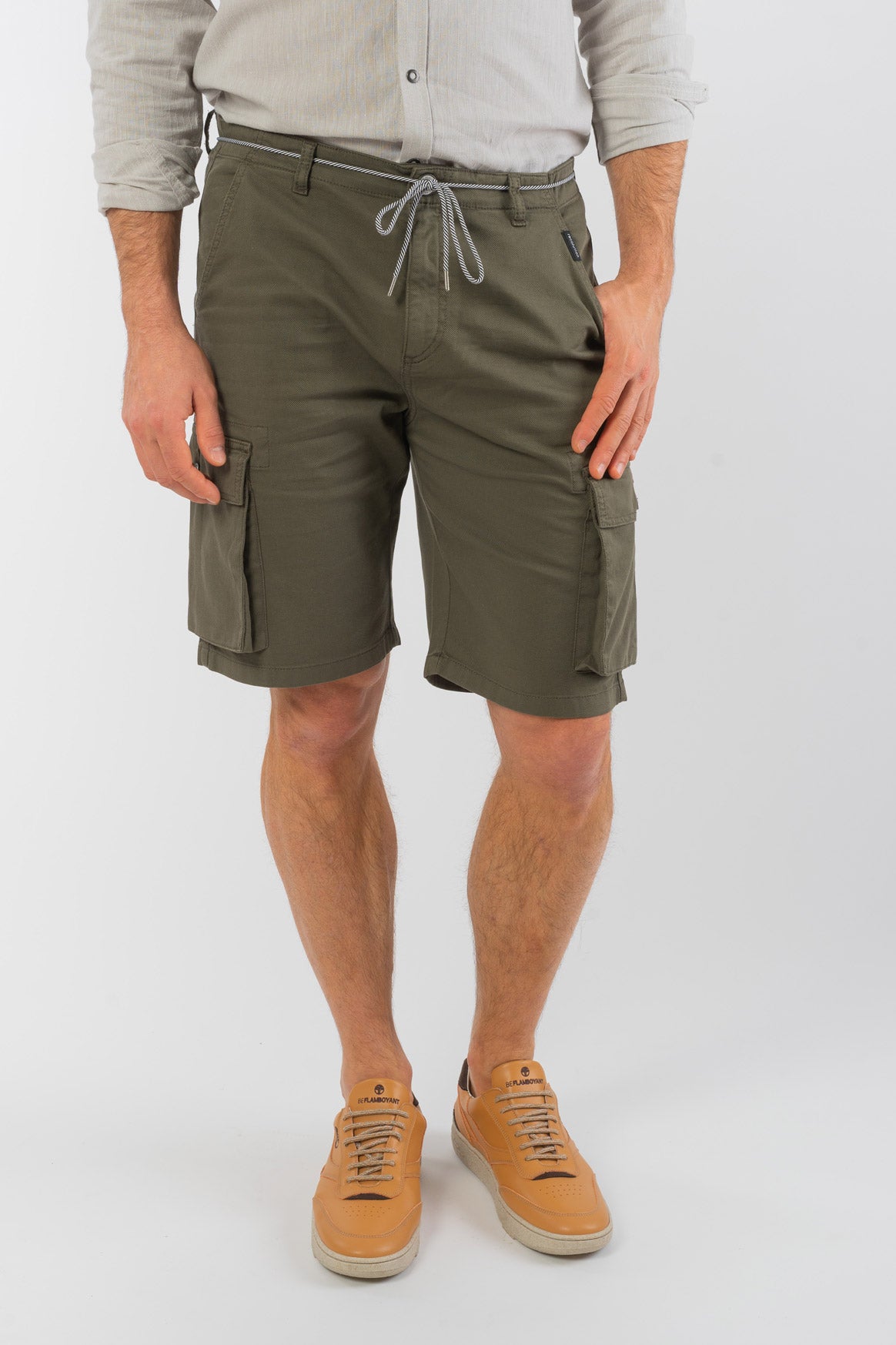 M-M121-11-Cargo-Shorts-aus-Bio-Baumwolle-Naturmode-Herren-ONORATO-Dark-Olive-Vorne5