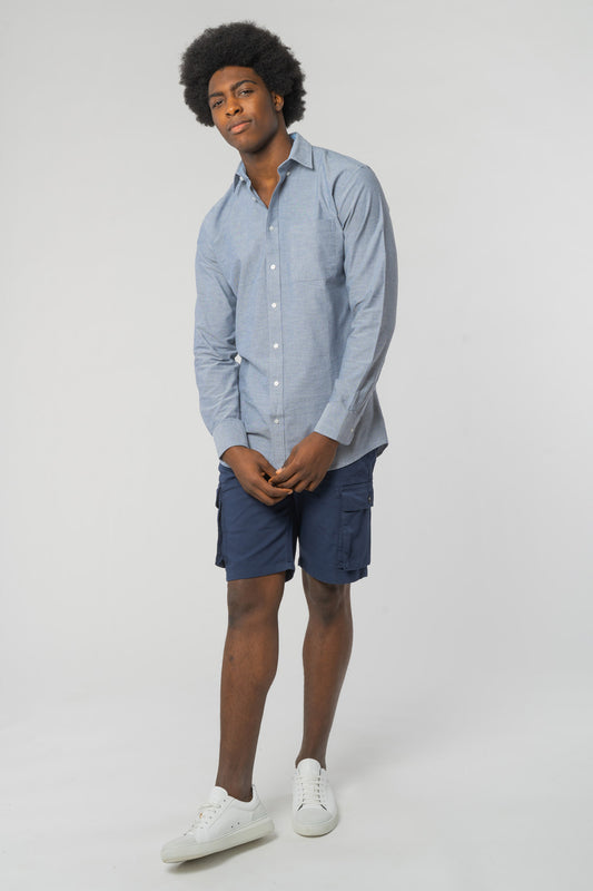 ONORATO Shorts für Herren aus Bio Baumwolle in Navy, Vorderansicht