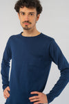 M-M121-K07-Light-Knit-Crew-Neck-aus-Bio-Baumwolle-Natuerliche-Mode-Herren-MARSILIO-Dark-summer-blue-Vorne1