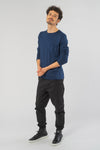 M-M121-K07-Light-Knit-Crew-Neck-aus-Bio-Baumwolle-Natuerliche-Mode-Herren-MARSILIO-Dark-summer-blue-Vorne2