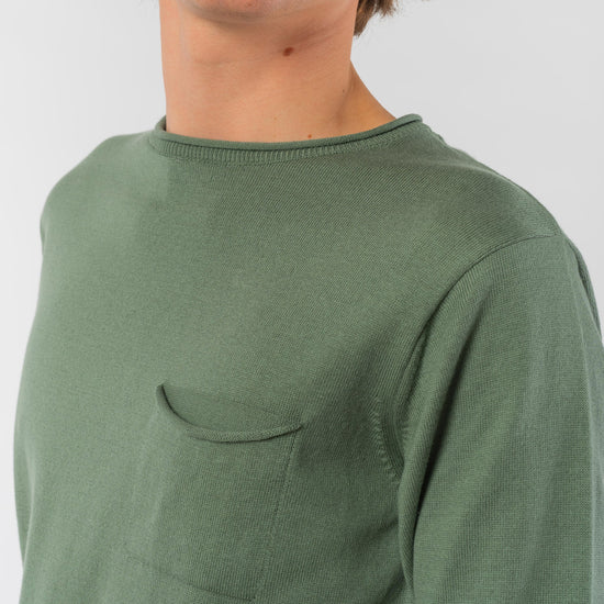 M-M121-K07-Light-Knit-Crew-Neck-aus-Bio-Baumwolle-Natuerliche-Mode-Herren-MARSILIO-Light-Khaki-Vorne4