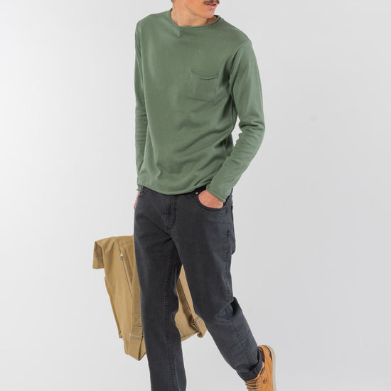 M-M121-K07-Light-Knit-Crew-Neck-aus-Bio-Baumwolle-Natuerliche-Mode-Herren-MARSILIO-Light-Khaki-Vorne5