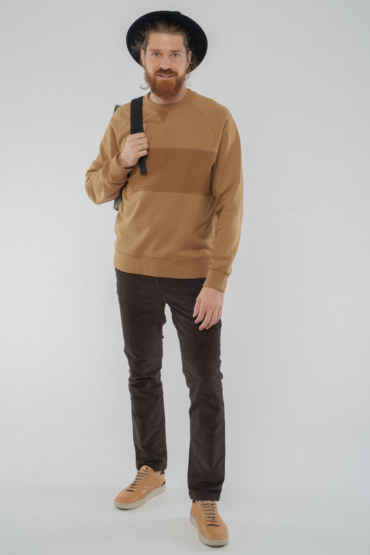 M-M221-07-B03-CHERVIL-Sweatshirt-aus-Bio-Baumwolle-Fair-Trade-Fashion-Herren-CERIO-BrownSugar-Vorne