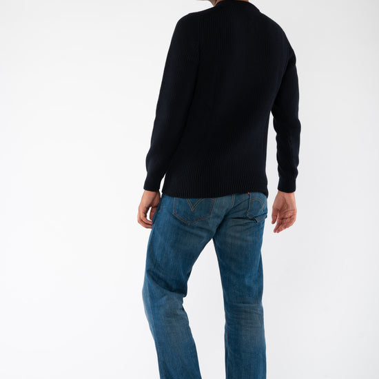 M-RAVI-Strickpullover-Nachhaltige-Sweatshirt-Pulli-Black-Hinten