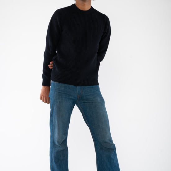 M-RAVI-Strickpullover-Nachhaltige-Sweatshirt-Pulli-Black-Vorne