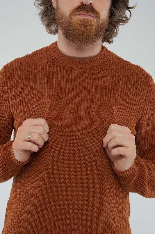 Strickpullover in Rust, Detailansicht
