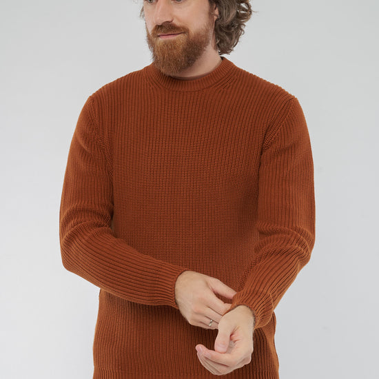 M-Ravi-Strickpullover-Bio-Baumwolle-Rust-Vorne1