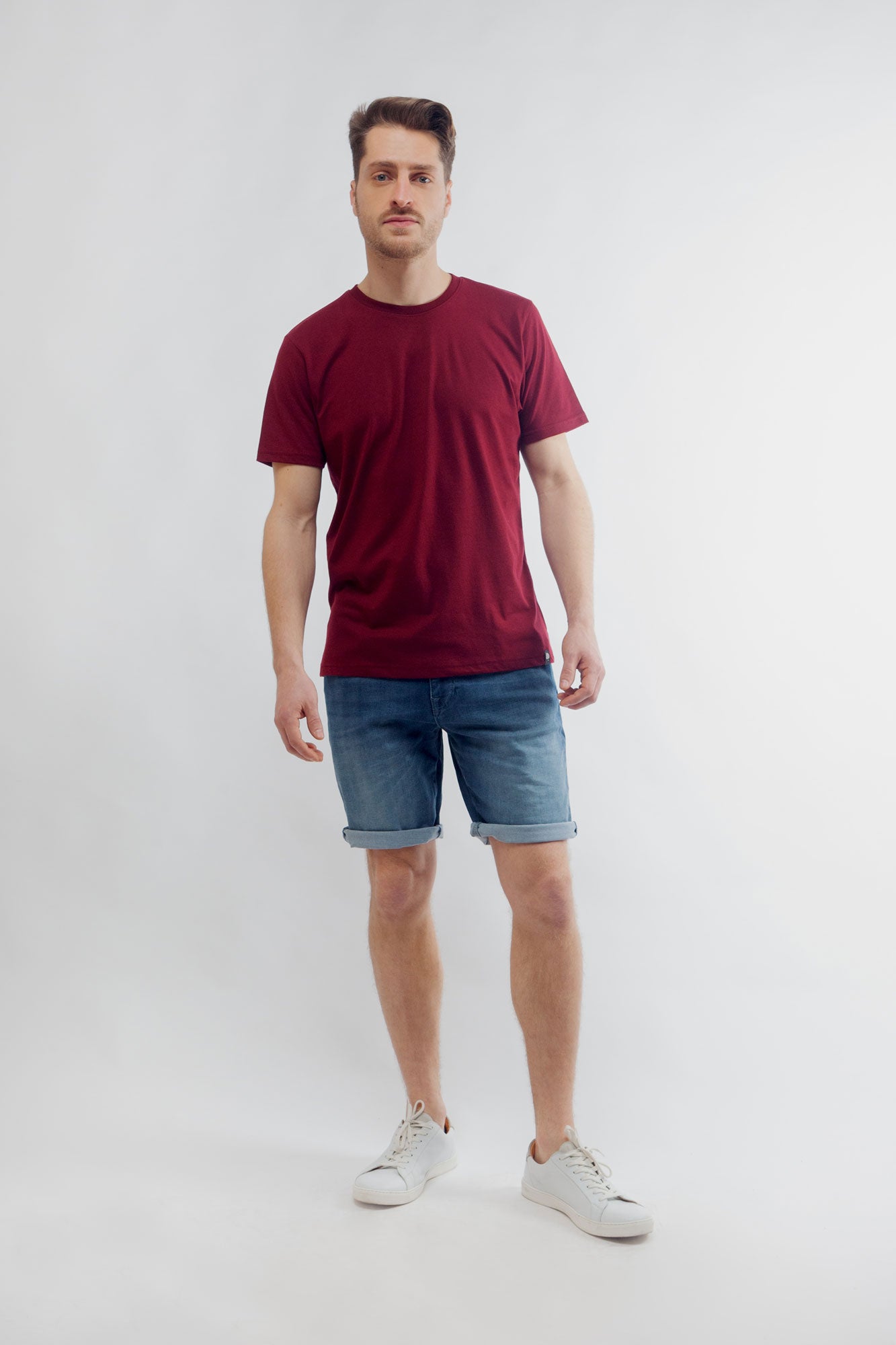 M-SA01-Recycled-T-Shirt-Burgundy-Vorne-2