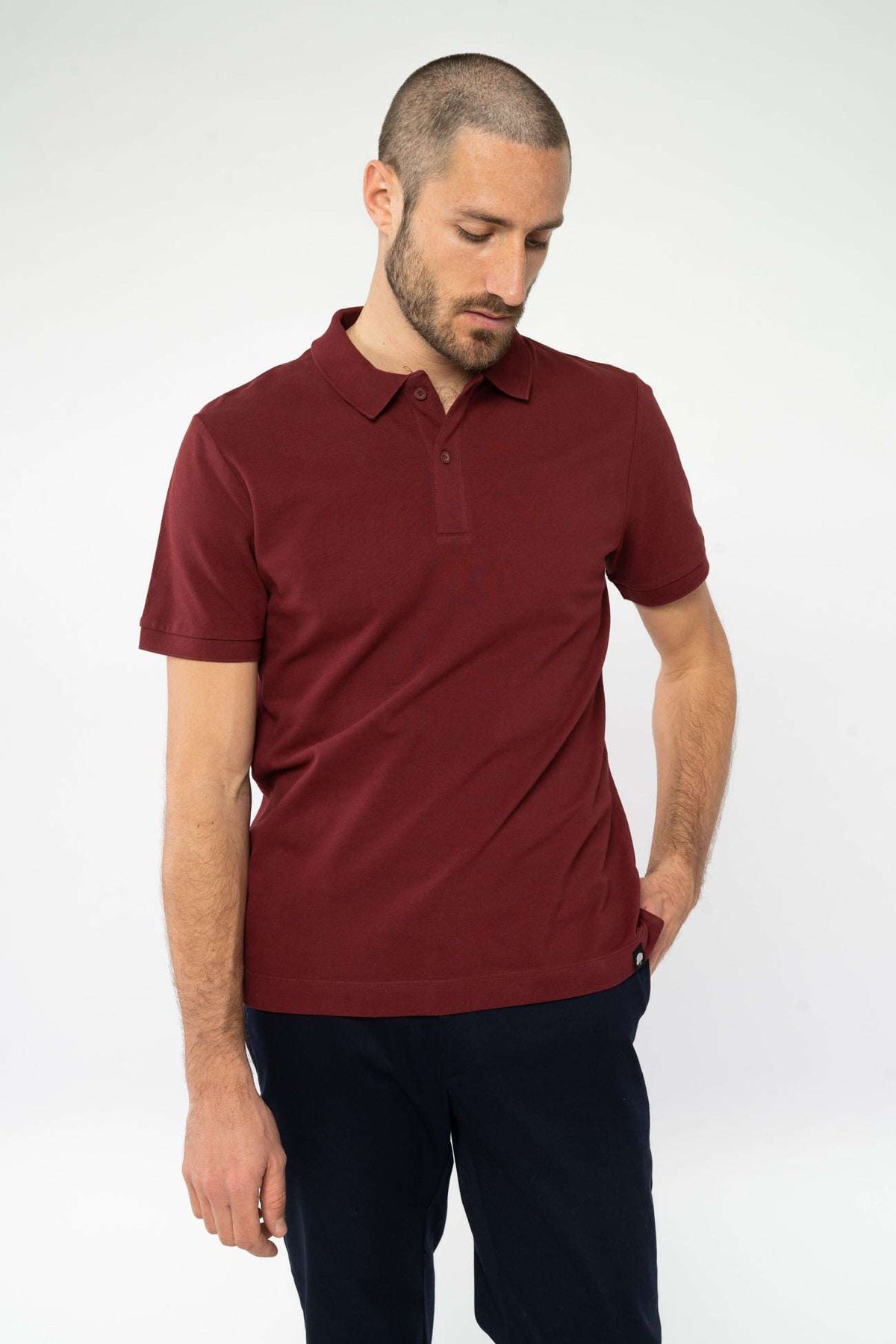 M-STPU335-Polo-Burgundy-Vorne