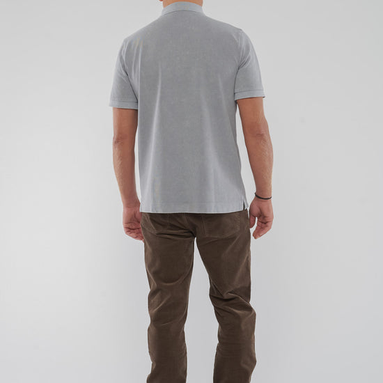 M-STPU335-Polo-Maenner-Faire-Mode-Dyed-Aged-Grey-Hinten