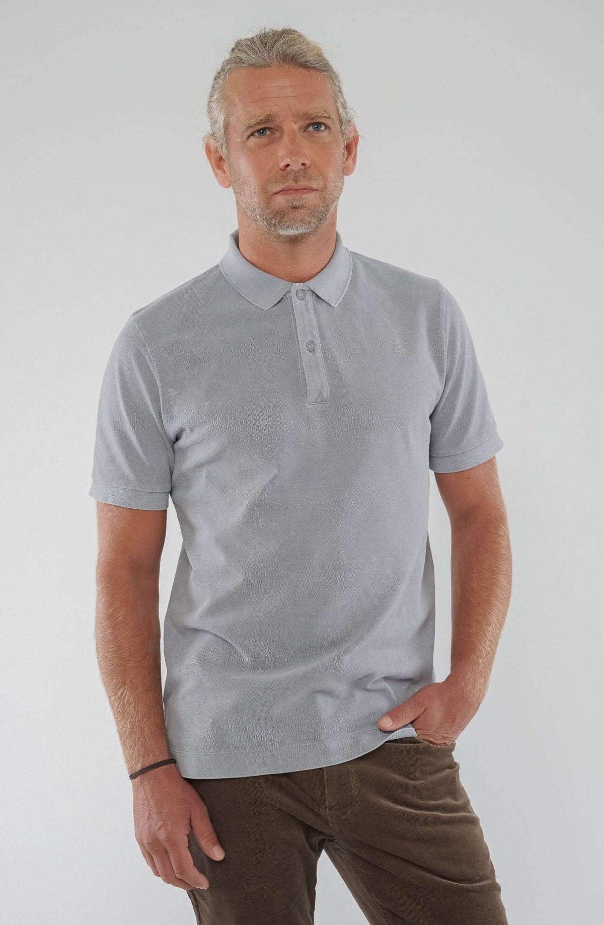 M-STPU335-Polo-Maenner-Faire-Mode-Dyed-Aged-Grey-Vorne