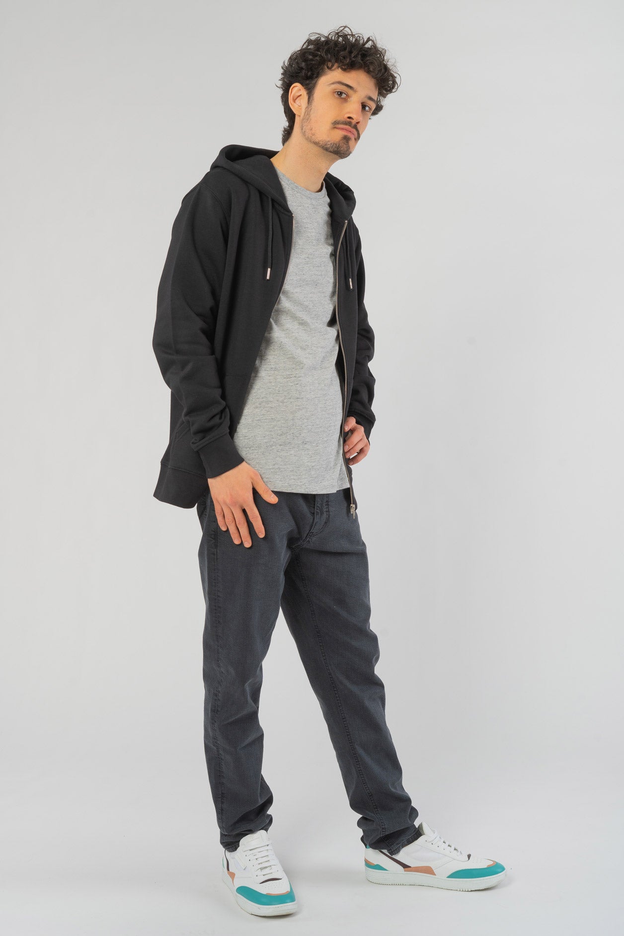 M-STSM566-Standard-Zipper-aus-Bio-Baumwolle-Fair-Gehandelte-T-Shirts-Herren-VINCENTIO-Black-Vorne3