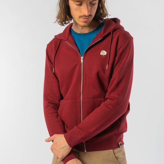 M-STSM566-Standard-Zipper-aus-Bio-Baumwolle-Fair-Gehandelte-T-Shirts-Herren-VINCENTIO-Burgundy-Vorne2