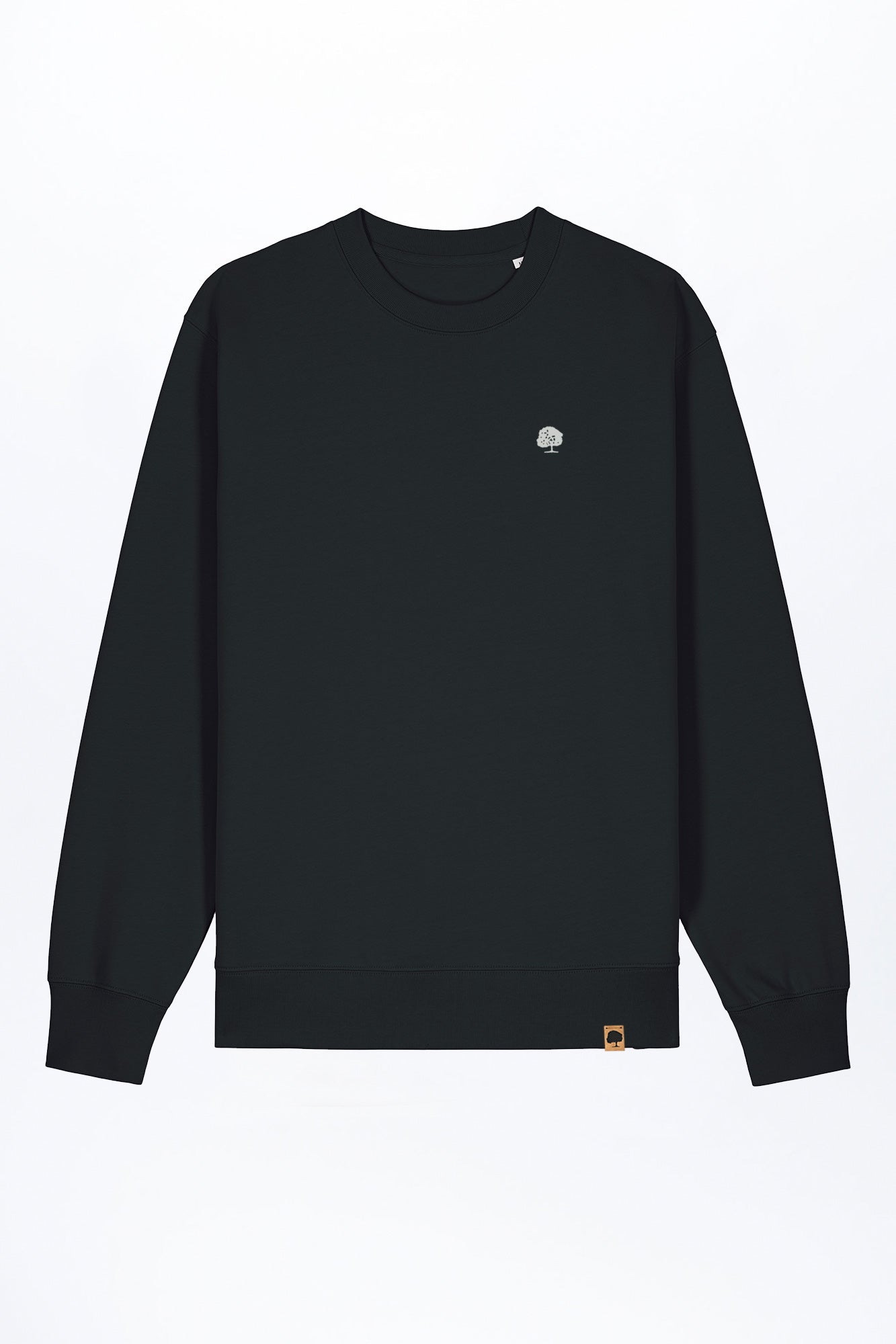M-STSU178-Standard-Sweatshirt-aus-Bio-Baumwolle-Zertifizierte-Mode-CUCUNA-Black-Vorne