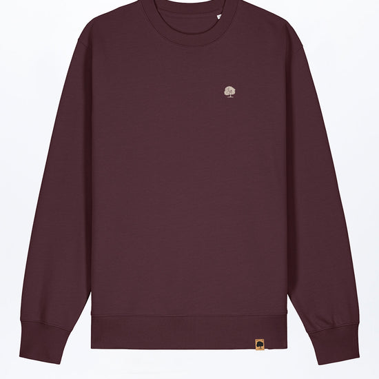 M-STSU178-Standard-Sweatshirt-aus-Bio-Baumwolle-Zertifizierte-Mode-CUCUNA-Red-Brown-Vorne
