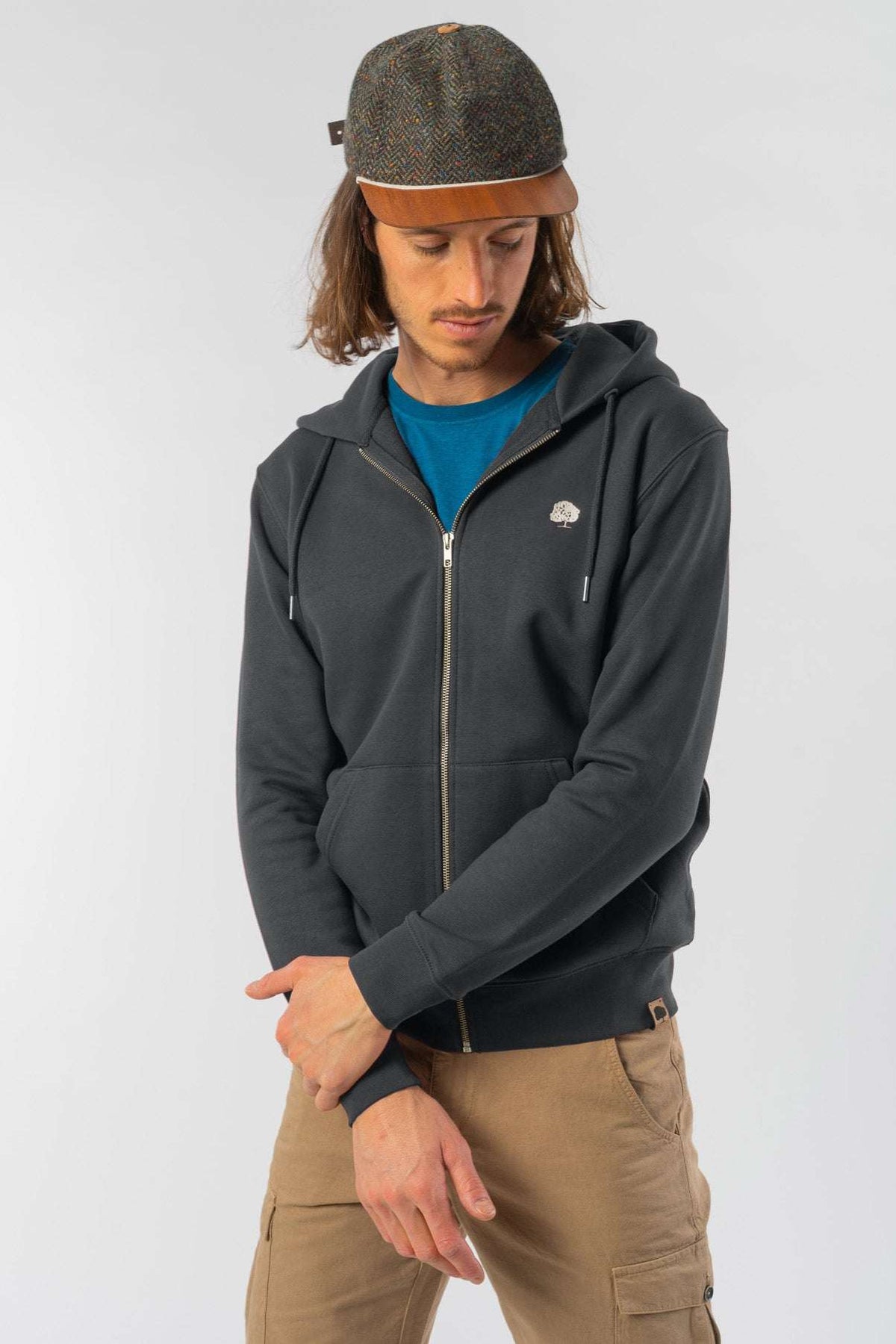 M-STSU179-Standard-Zipper-aus-Bio-Baumwolle-Online-Shop-Mode-VINCENTIO-Anthracite-Vorne