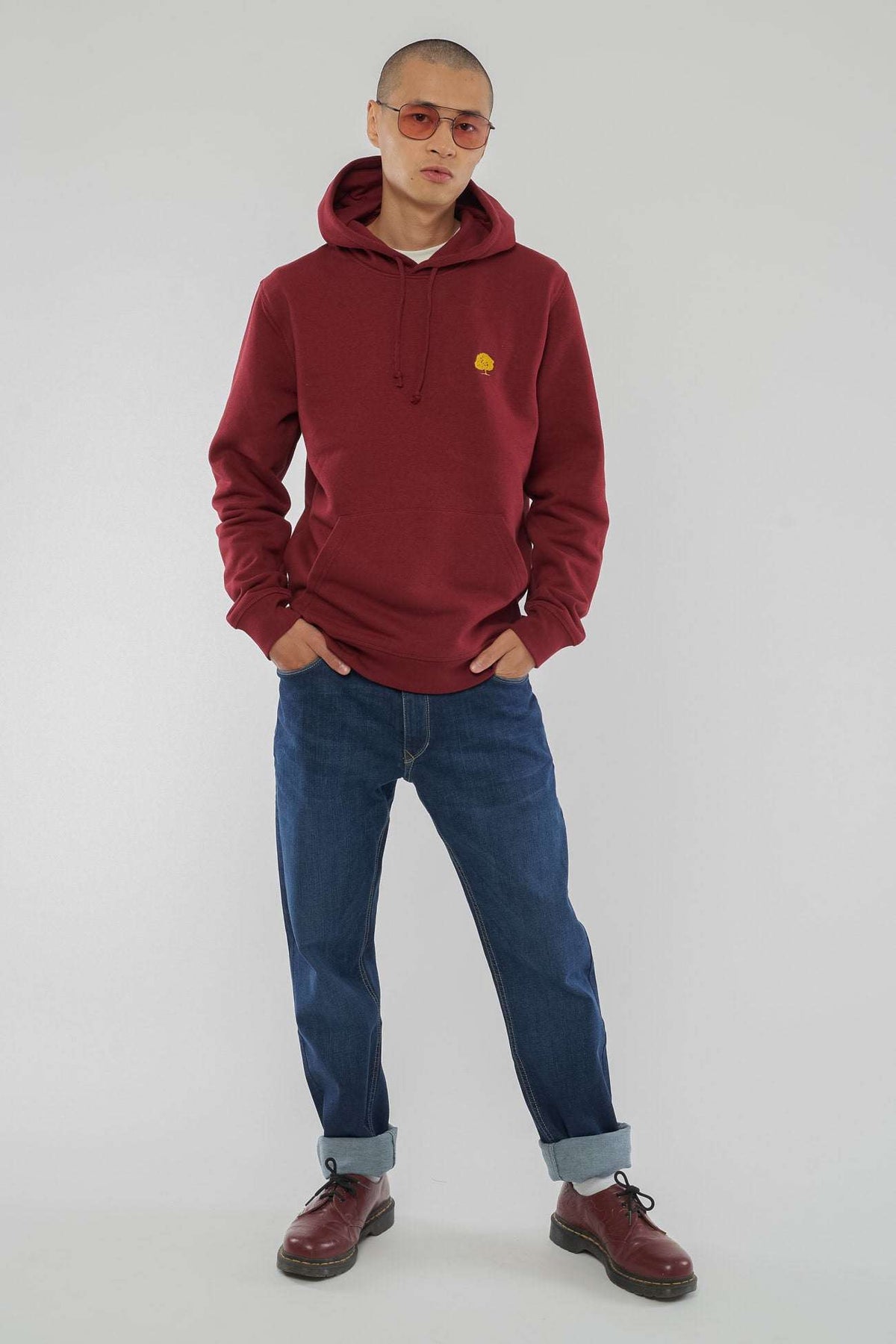 M-STSU812-Maenner-Leichrer-Bio-Hoodie-Burgundy-Vorne2