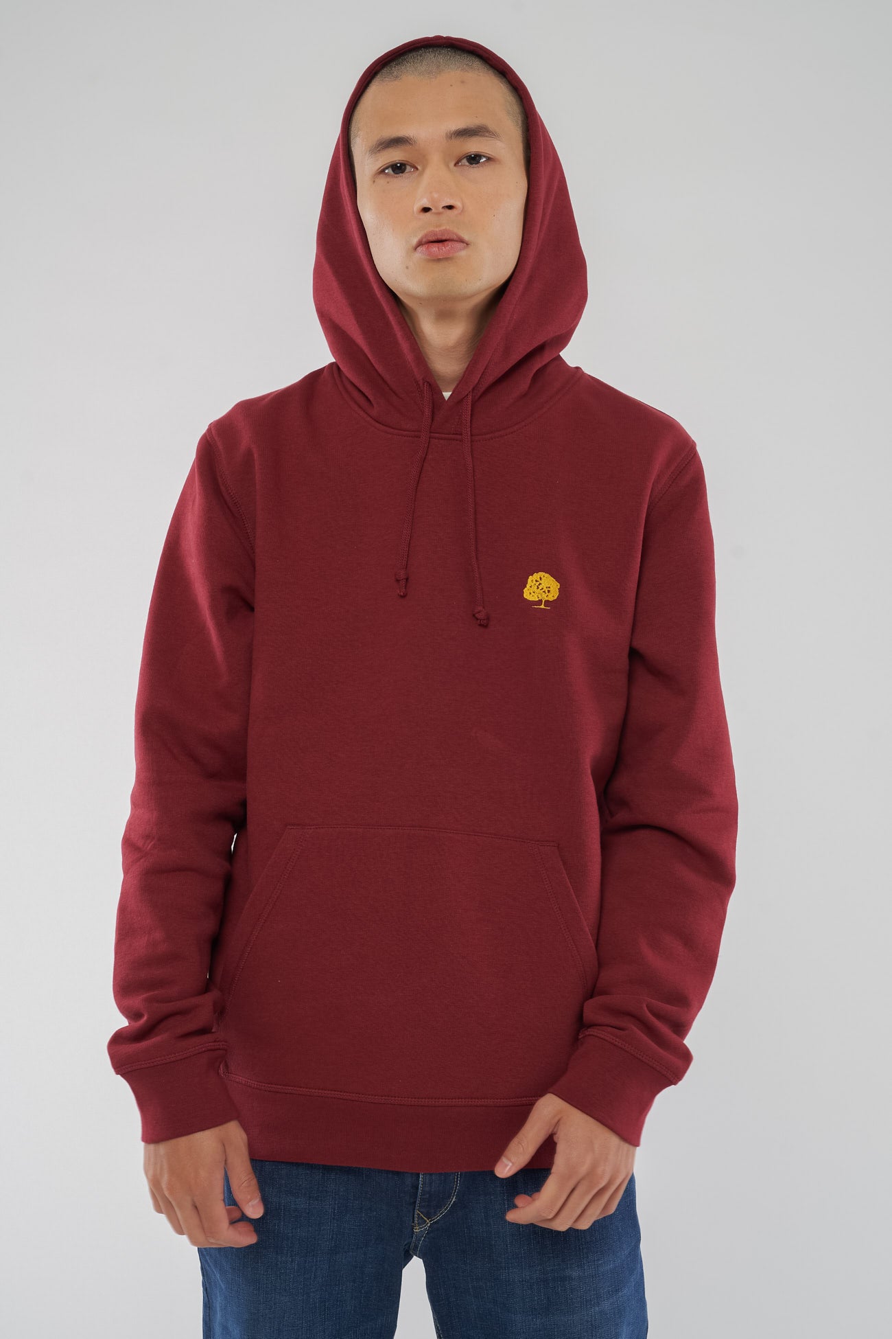 M-STSU812-Maenner-Leichrer-Bio-Hoodie-Burgundy-Vorne