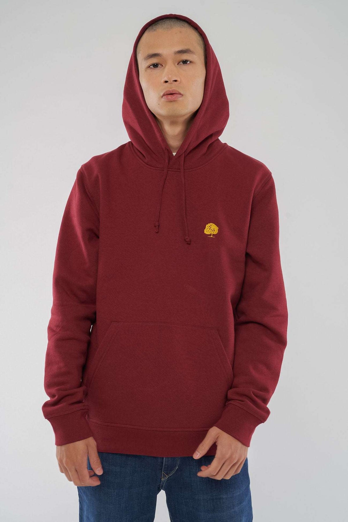 M-STSU812-Maenner-Leichrer-Bio-Hoodie-Burgundy-Vorne