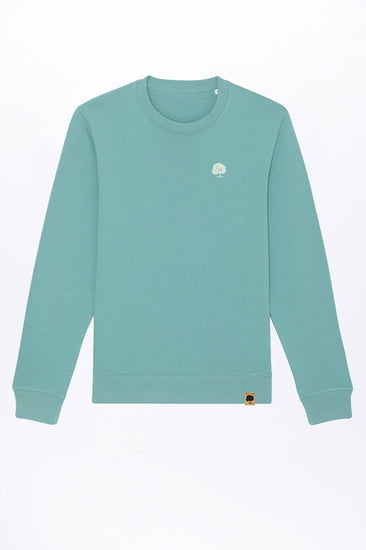 M-STSU823-Standard-Sweatshirt-aus-Bio-Baumwolle-Bio-Faire-Kleidung-Herren-TITULUS-Teal-Monstera-Vorne9
