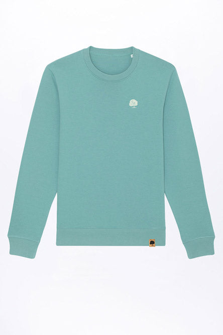 M-STSU823-Standard-Sweatshirt-aus-Bio-Baumwolle-Bio-Faire-Kleidung-Herren-TITULUS-Teal-Monstera-Vorne9