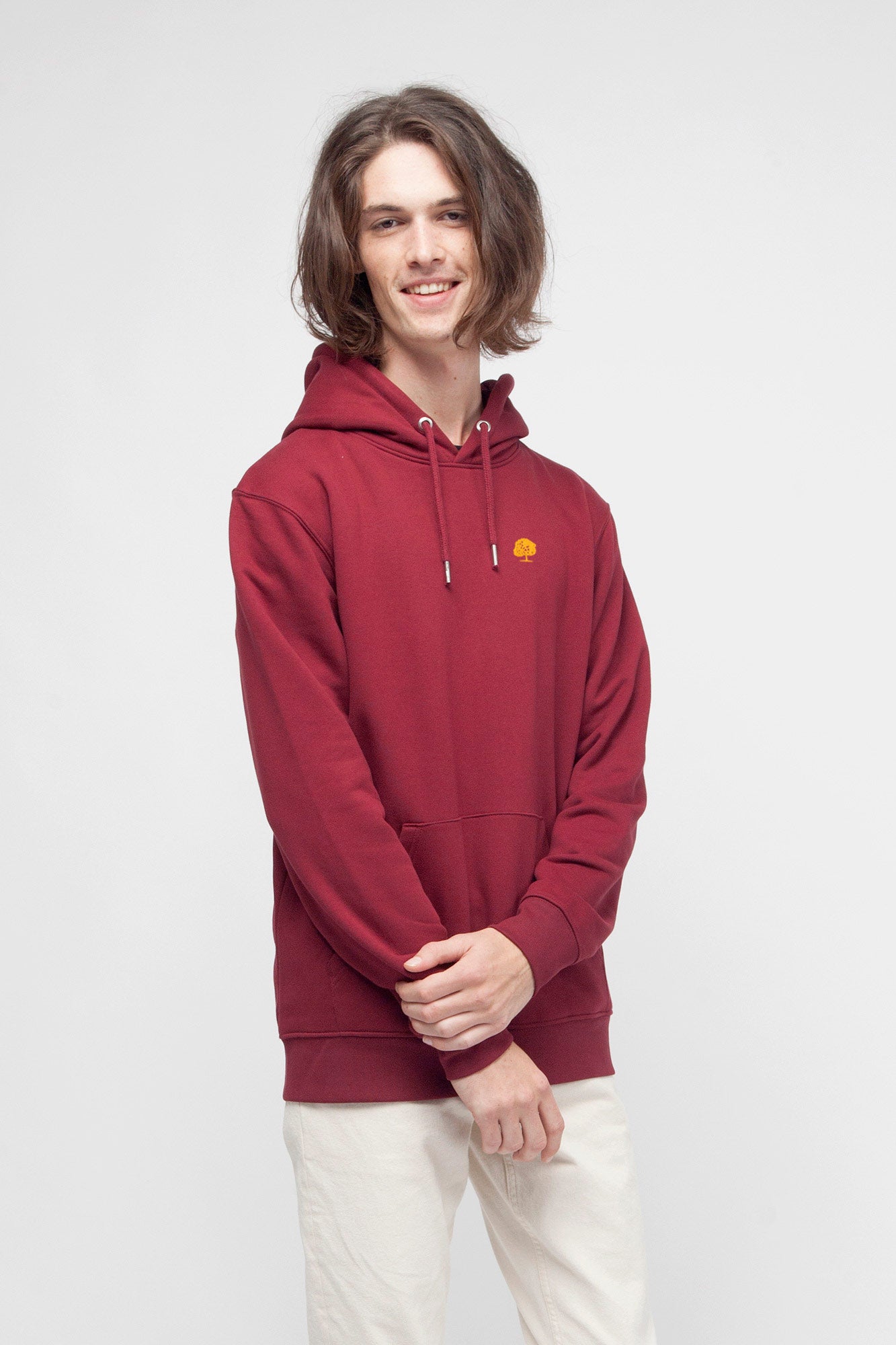 M-STSU824-Maenner-Sweatshirt-mit-Kapuze-Bio-Fair-Trade-Burgundy-Vorne