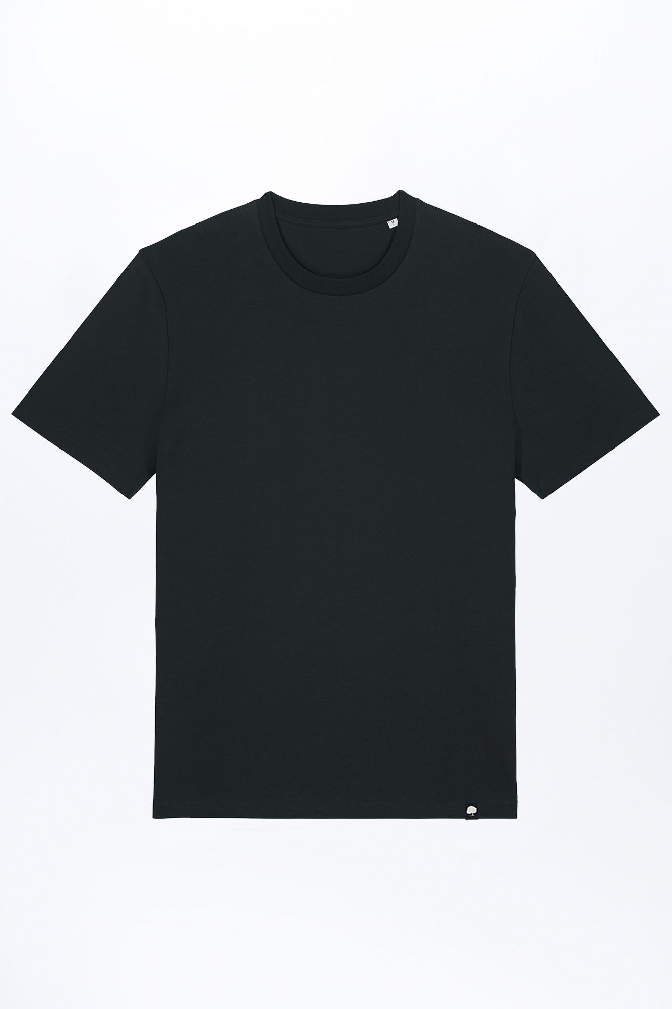 M-STTU169-Basic-T-Shirt-aus-Bio-Baumwolle-Mode-Online-Shop-LAREX-Black-Vorne