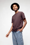 M-STTU169-Basic-T-Shirt-aus-Bio-Baumwolle-Mode-Online-Shop-LAREX-Red-Brown-Vorne3