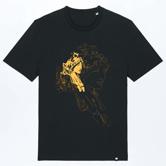 M-STTU169-Basic-T-Shirt-aus-Bio-Baumwolle-mit-Druck-Asian-Woman-Black