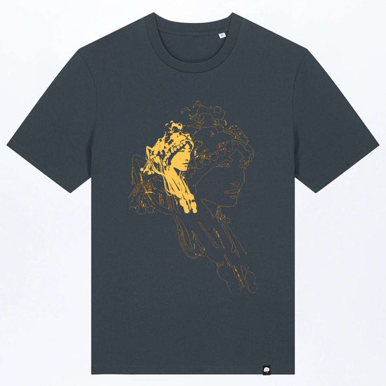 M-STTU169-Basic-T-Shirt-aus-Bio-Baumwolle-mit-Druck-Asian-Woman-India-Ink-Grey