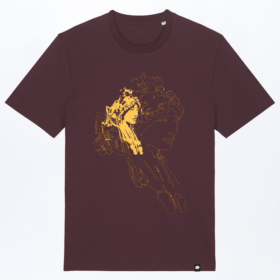 M-STTU169-Basic-T-Shirt-aus-Bio-Baumwolle-mit-Druck-Asian-Woman-Red-Brown